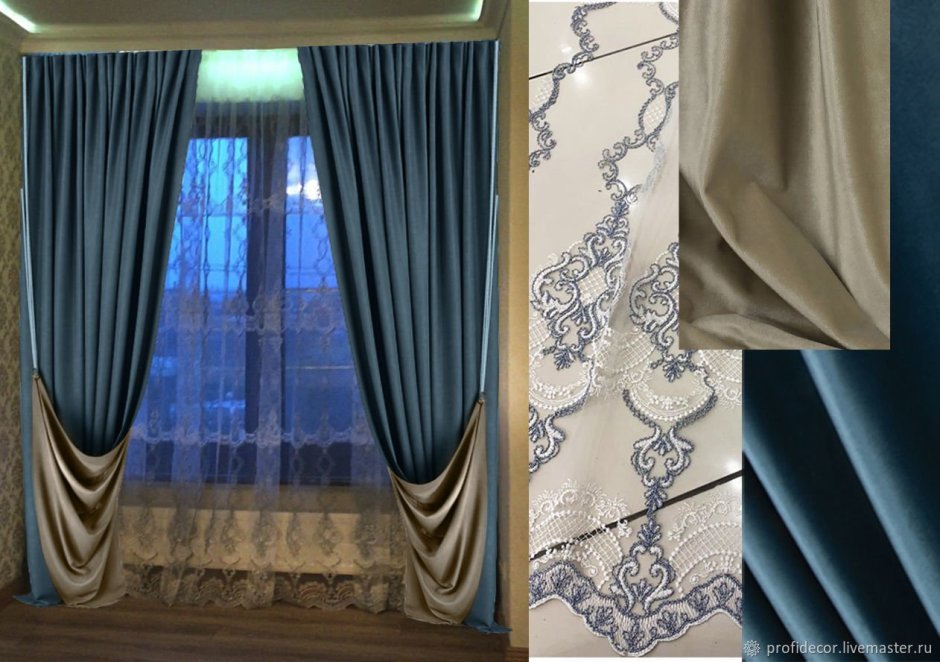 Шторы с ламбрекеном в гостиную в современном стиле