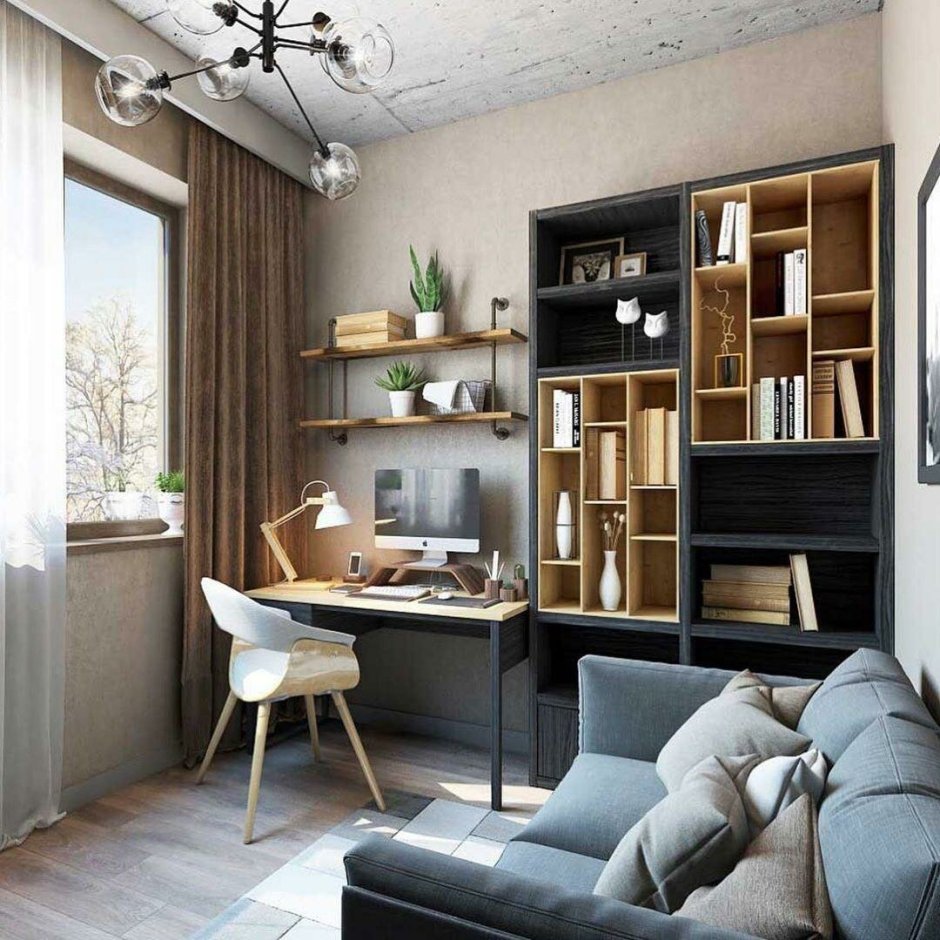 Гостиная с рабочей зоной