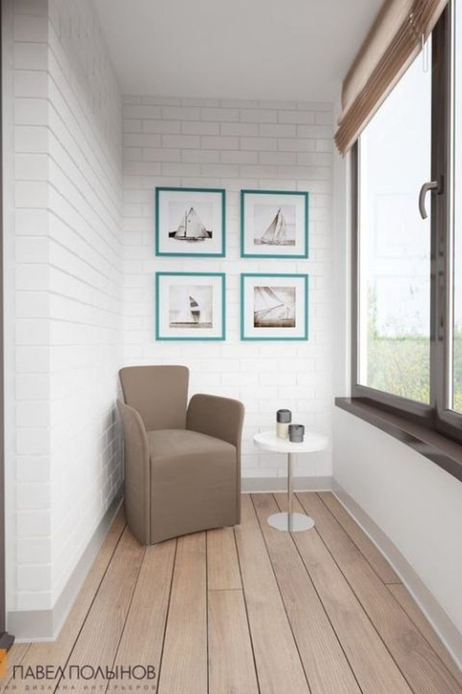 Балкон в светлых тонах