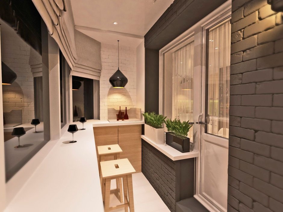 Балкон в стиле бара