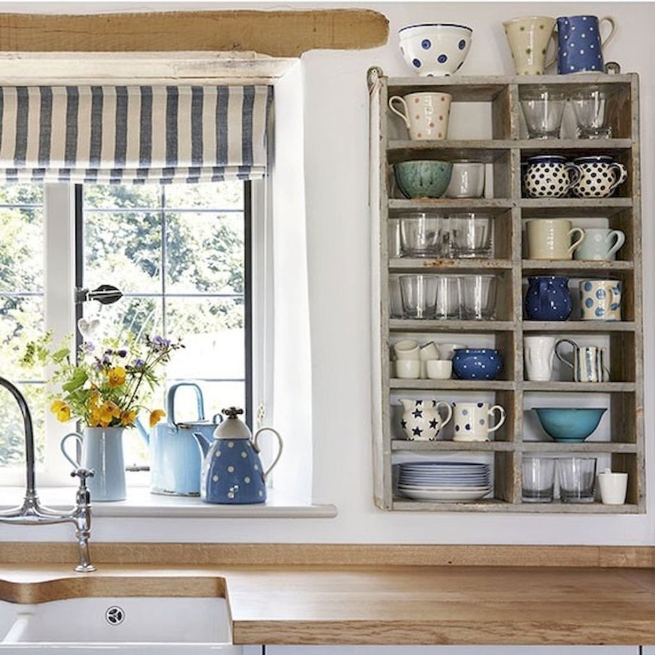 Занавески вместо дверей в кухонных шкафах