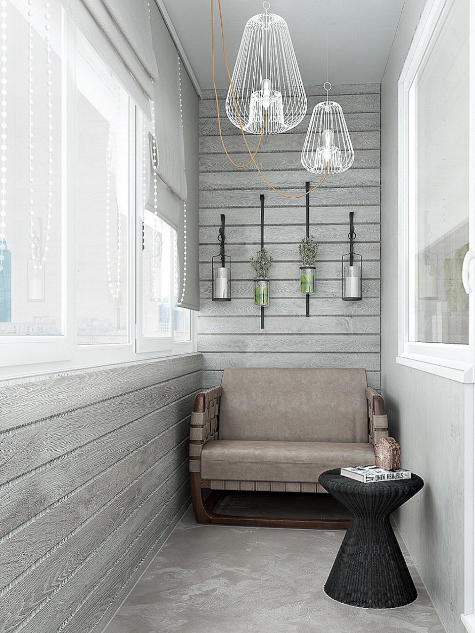 Интерьер балкона вагонка