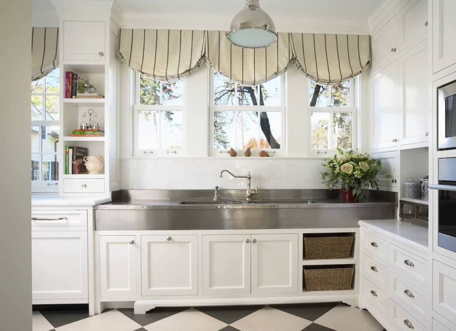 Римские шторы для кухни в стиле Прованс Кантри