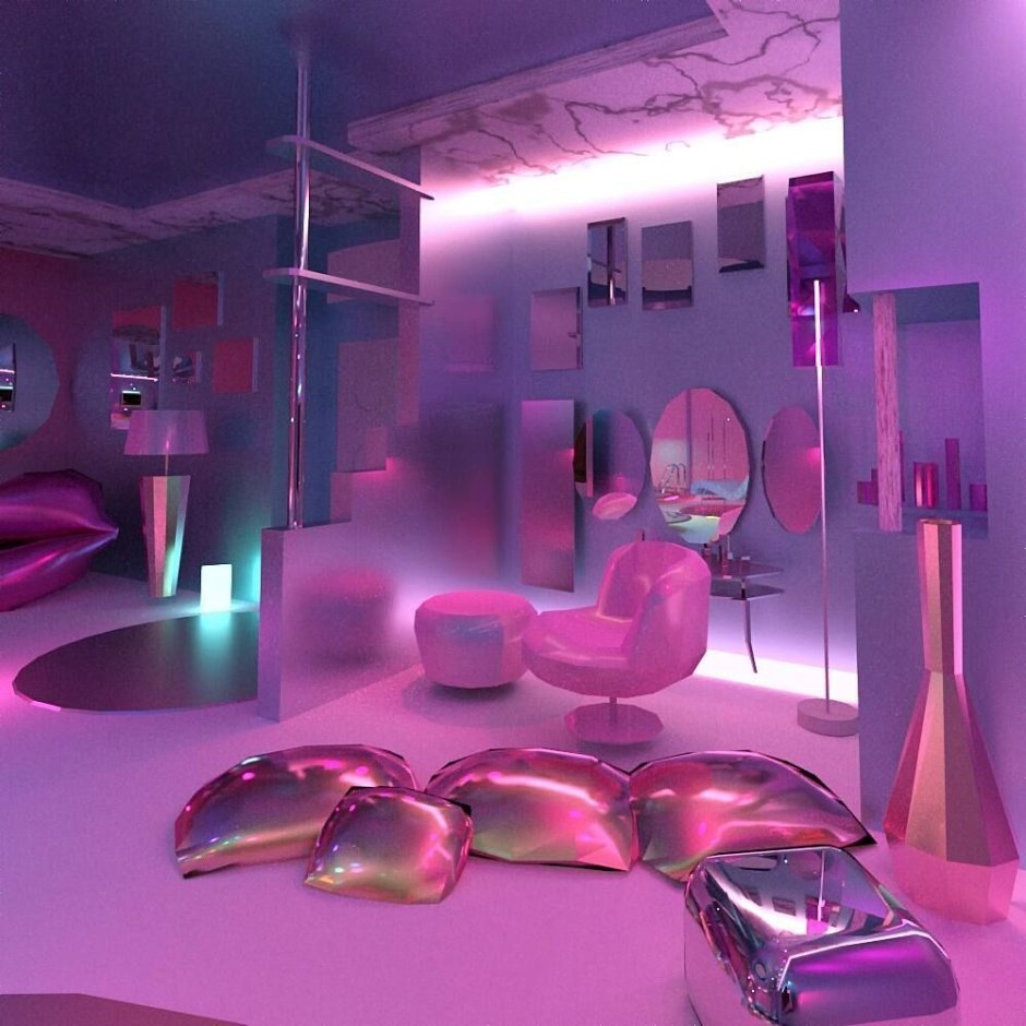 Стильная неоновая комната