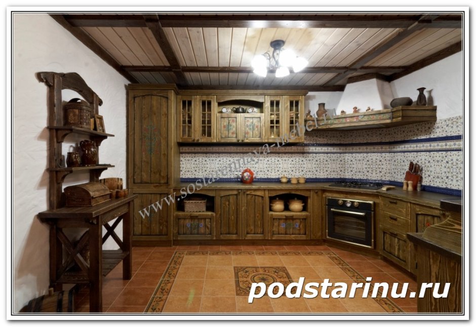 Кухня состаренное дерево