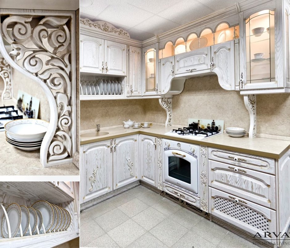 Кухня массив ясеня с патиной