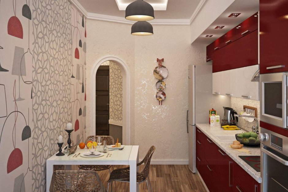 Обои на маленькую кухню