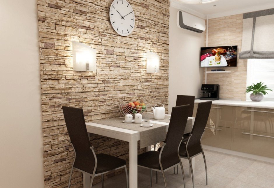 Расцветка обоев для кухни