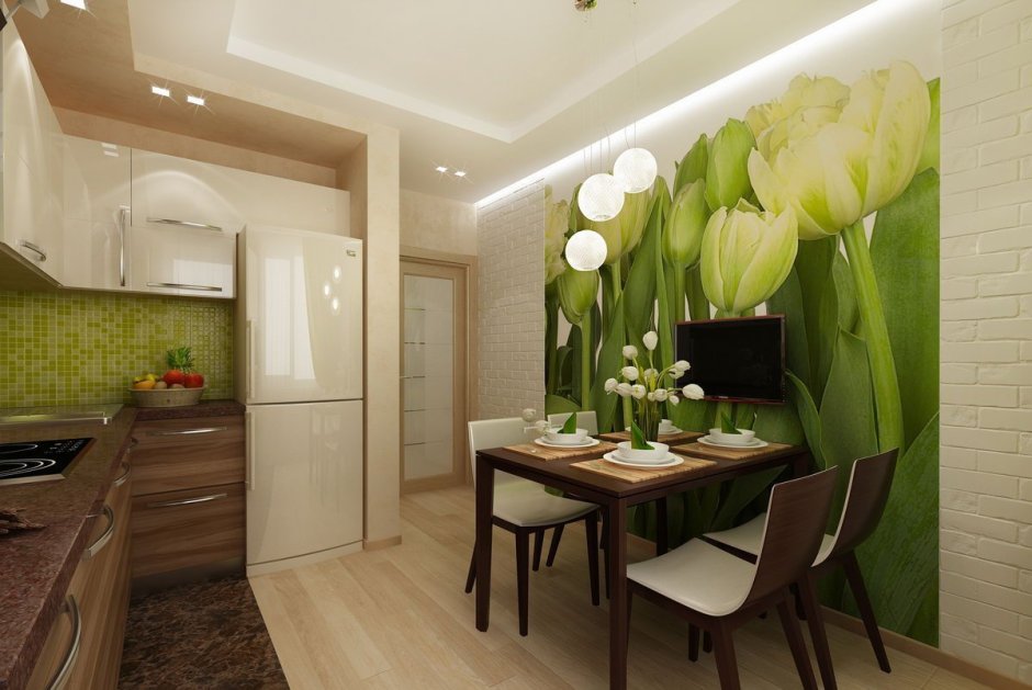 Фотообои на кухню обеденная зона