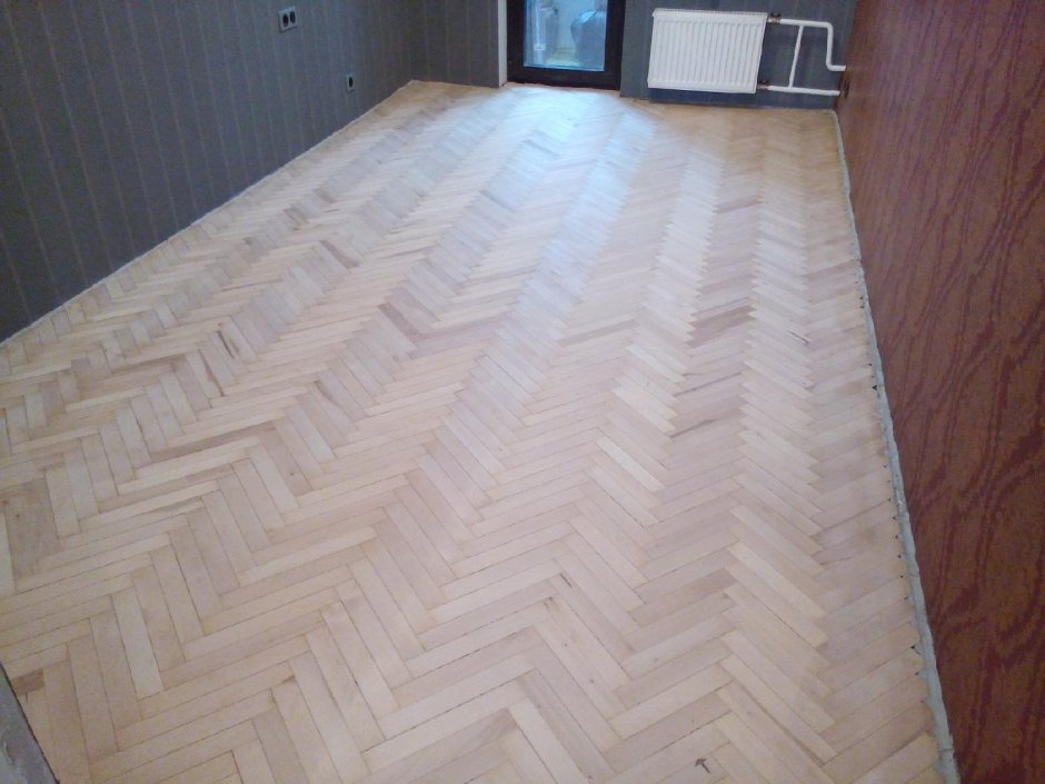 Тонировка старого паркета елочка