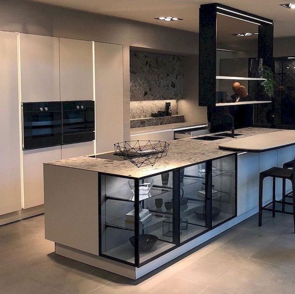 Кухонный остров с подсветкой