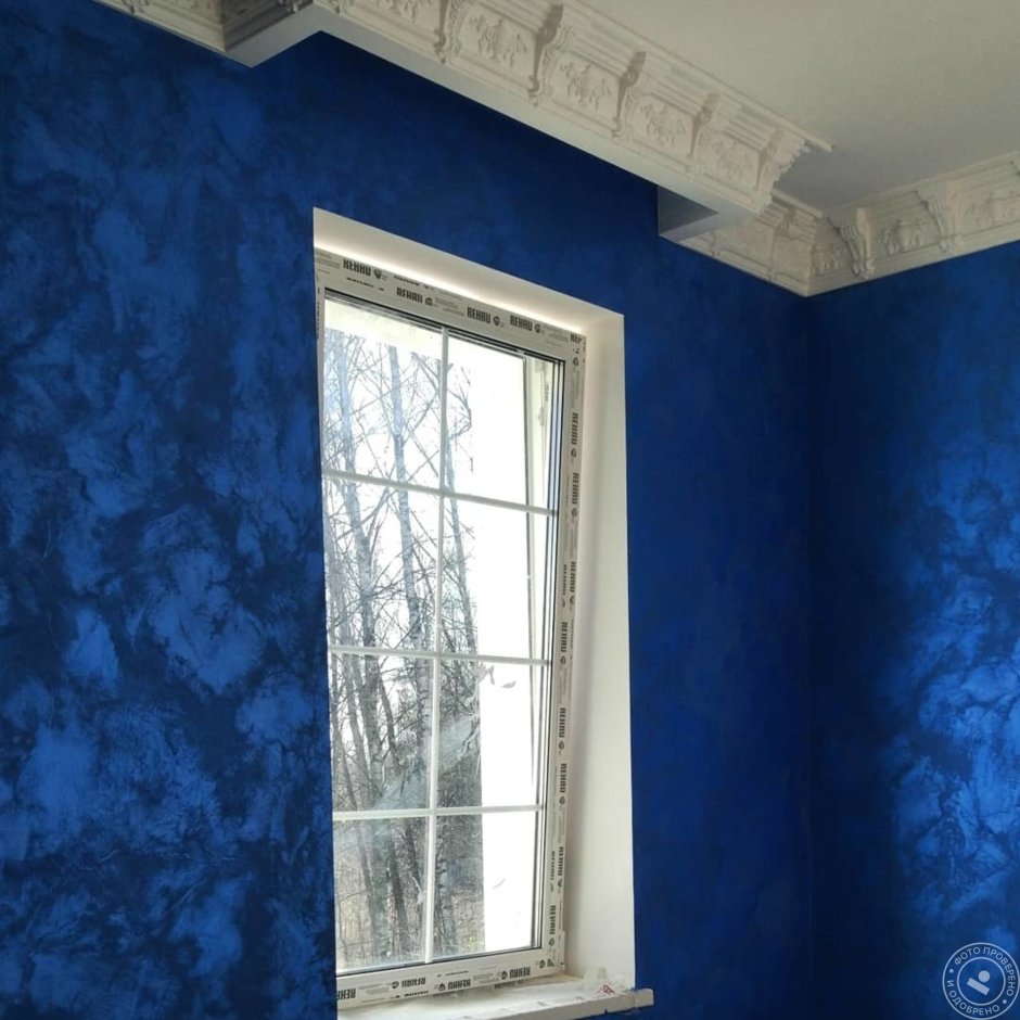 Венецианская штукатурка голубая