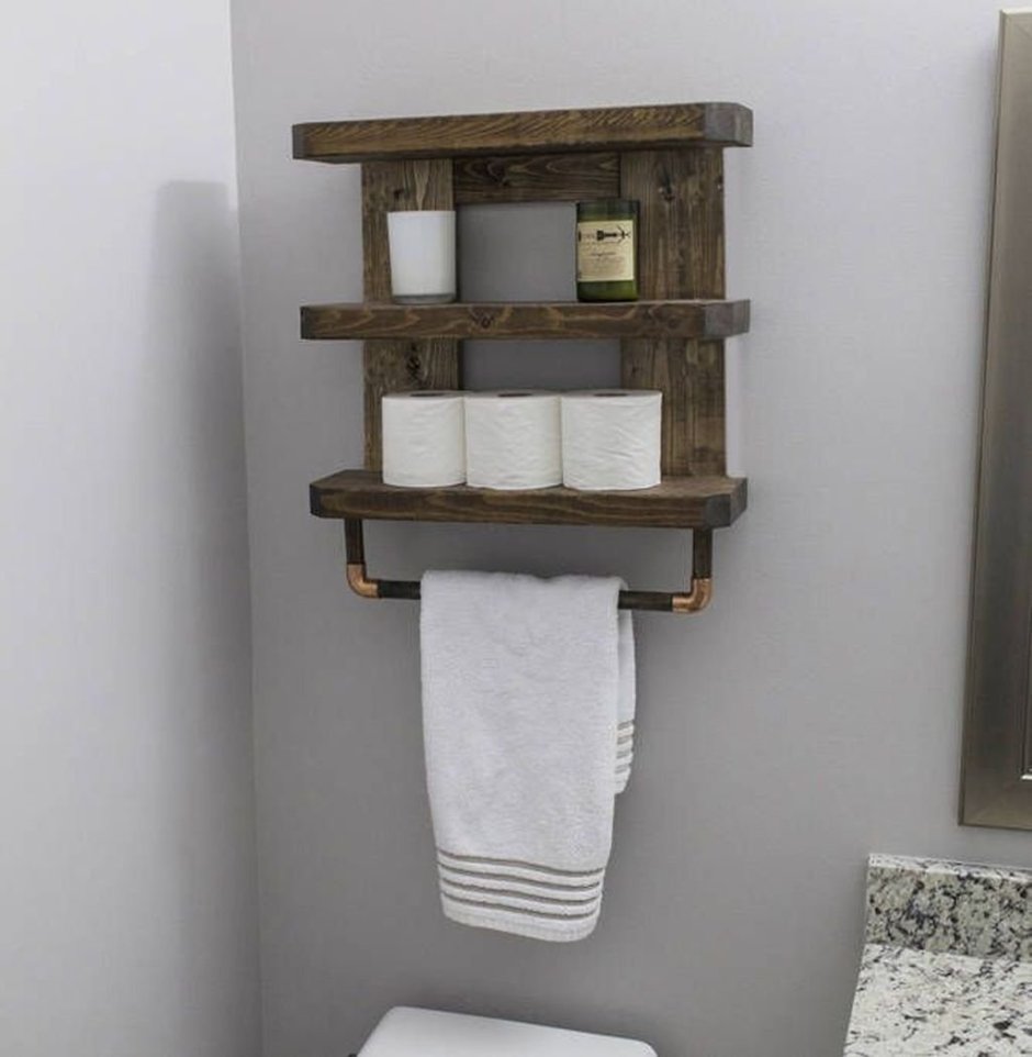 Полка из реек в ванную