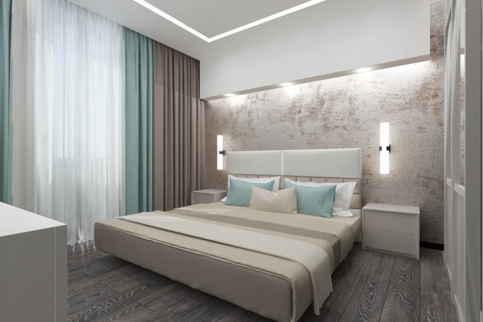 Декоративная штукатурка в спальне