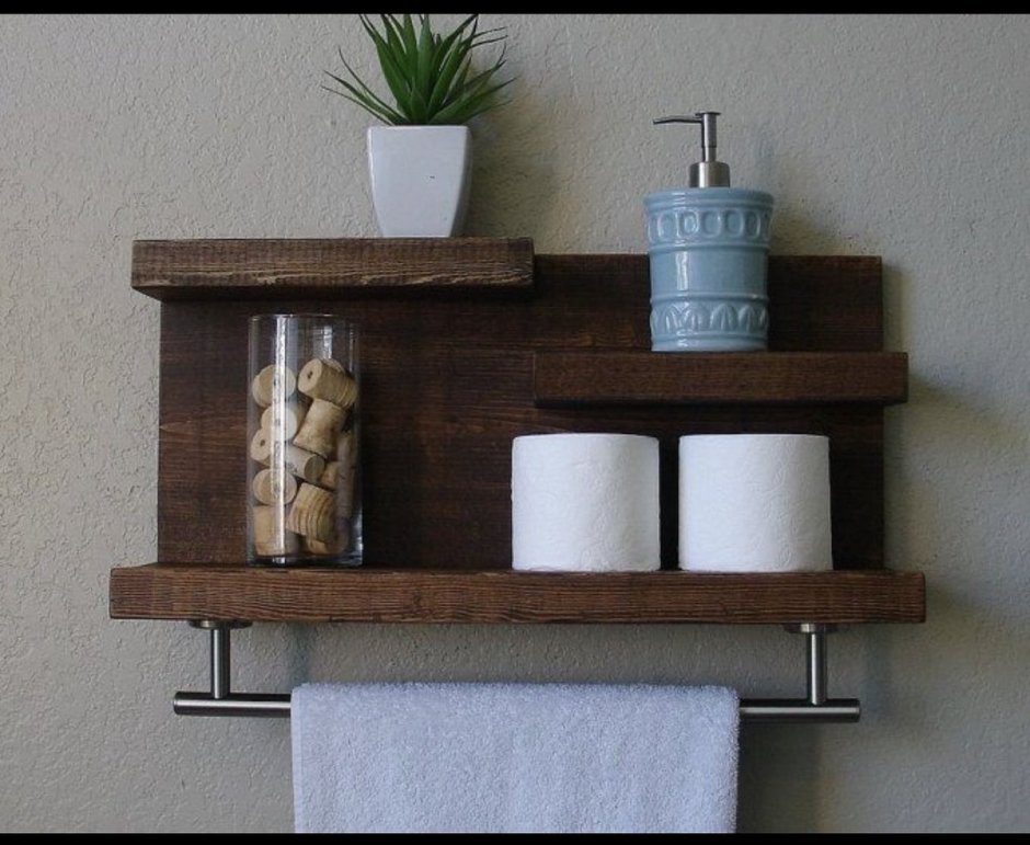 Полочка в ванную из дерева