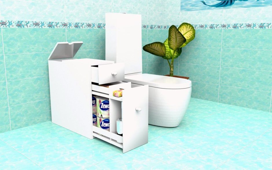 Тумбочка в туалет узкая
