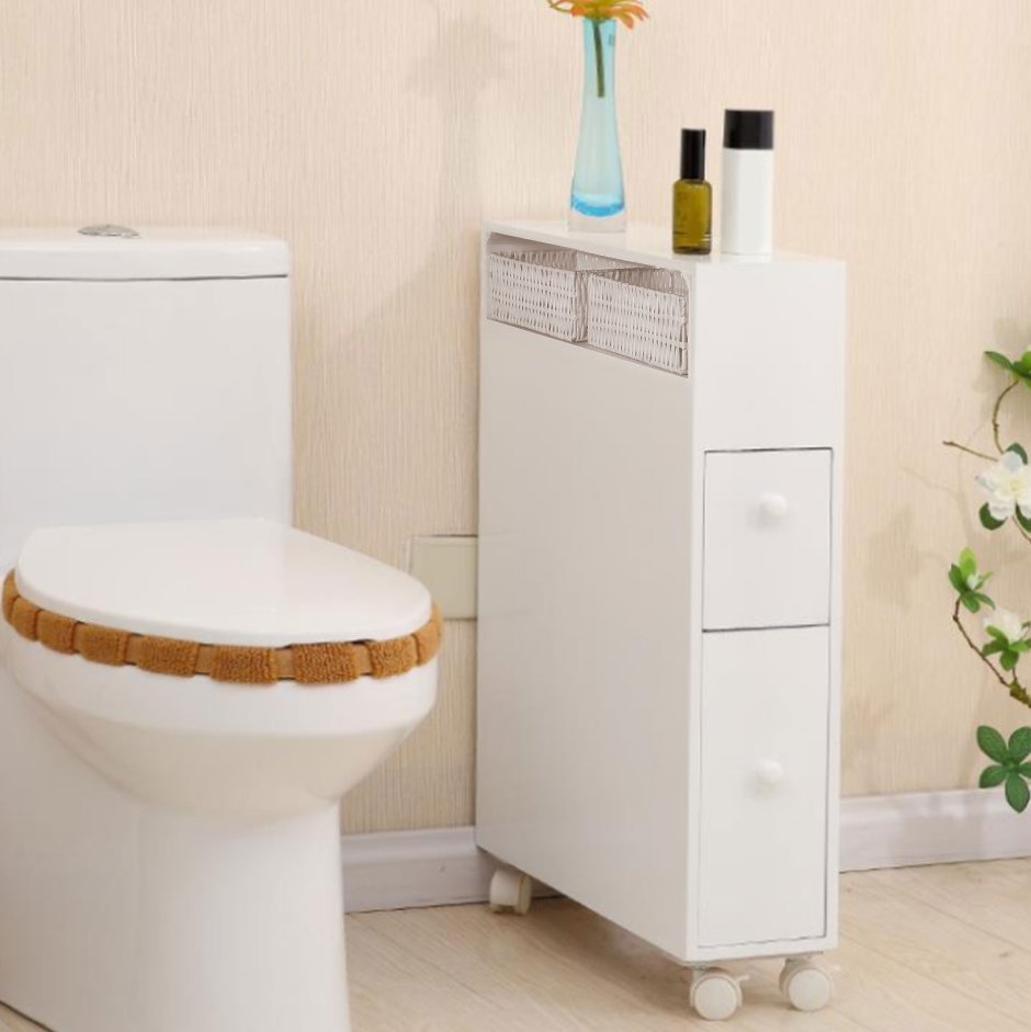 Шкафчик в туалет напольный узкий