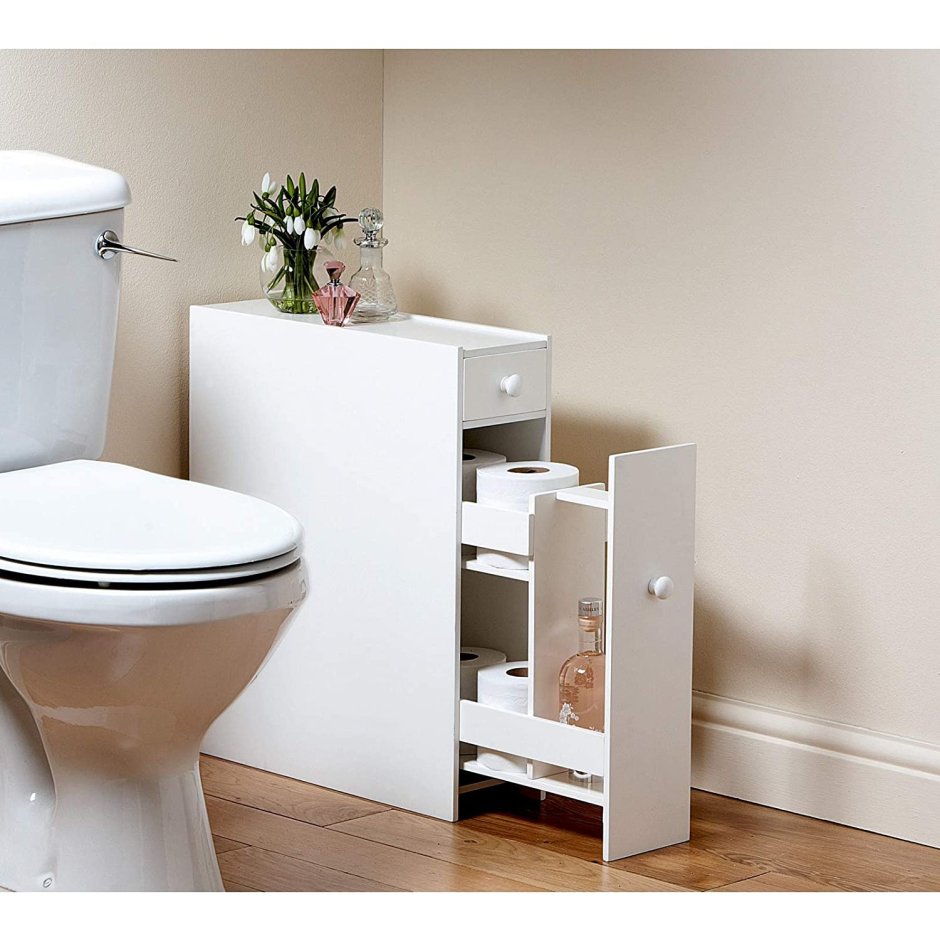 Узкая тумба в ванную комнату