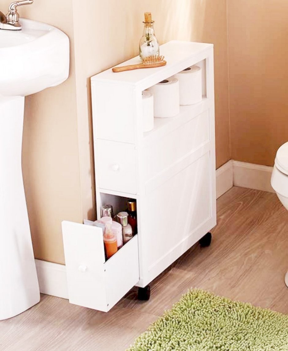 Узкая тумба для ванной