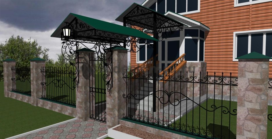 Навес от крыльца до калитки