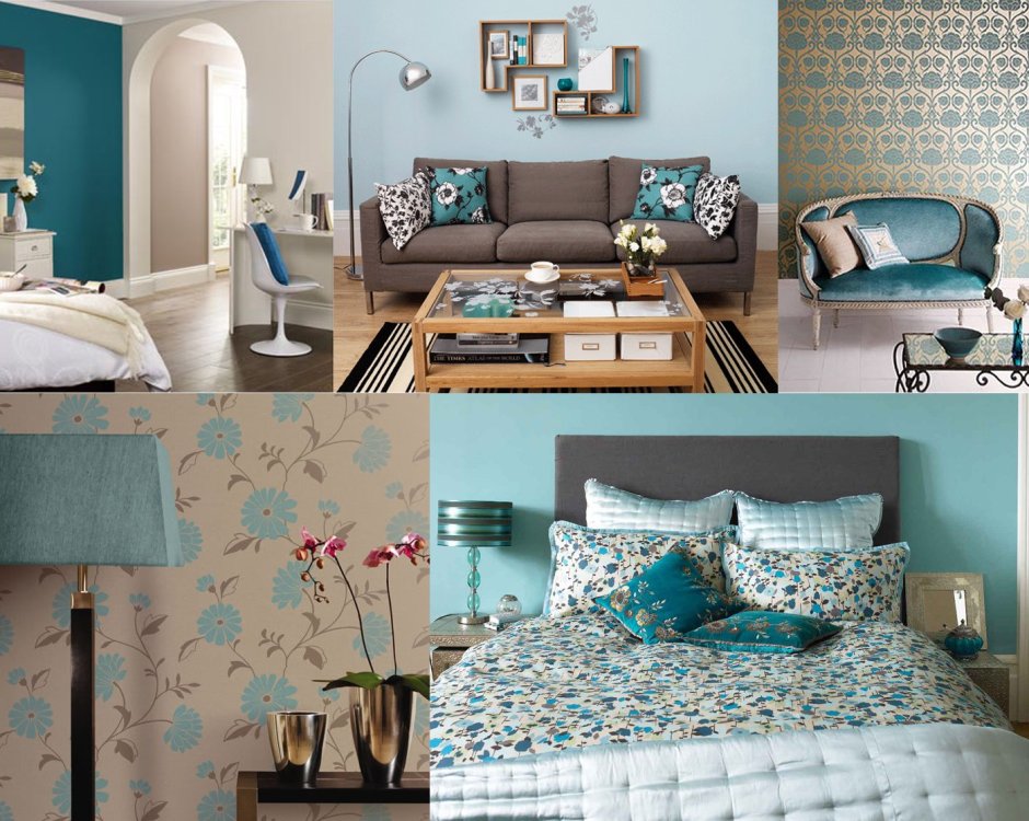 Тауп и бирюза в интерьере