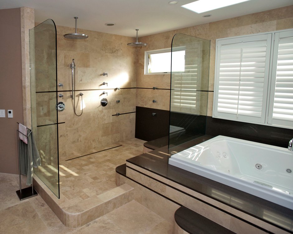 Ванная комната стеклянная душевая