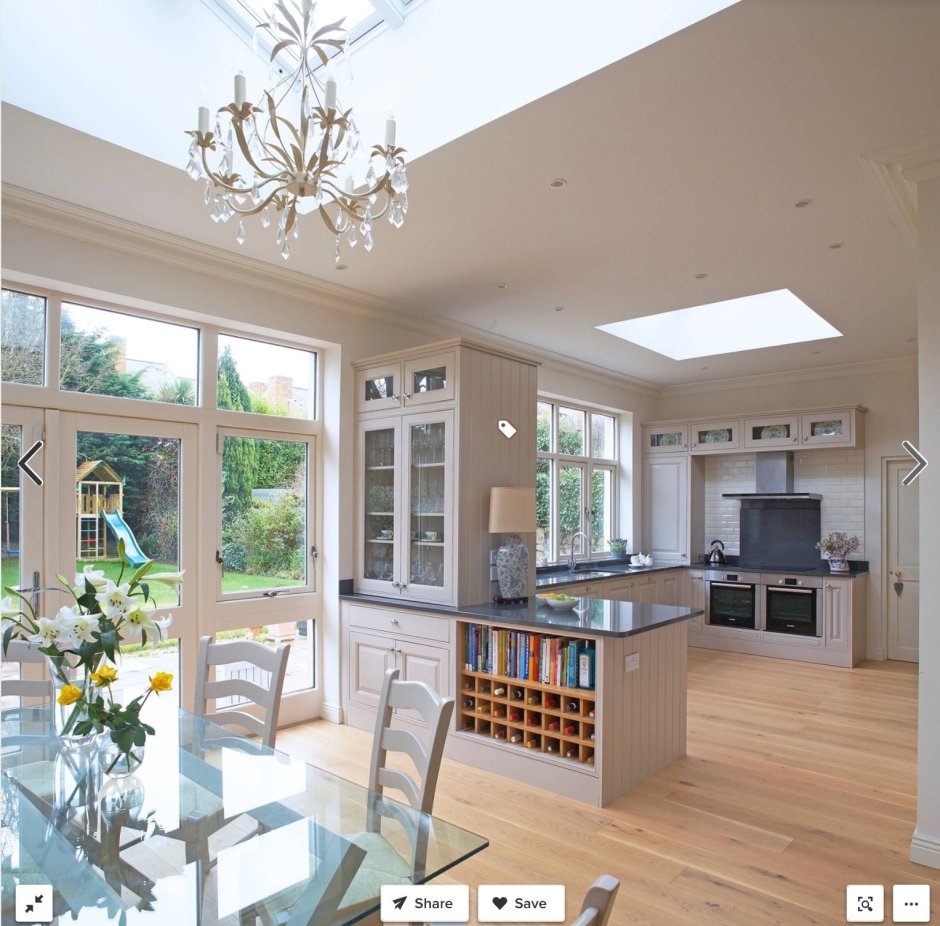 Кухни гостиные с панорамными окнами