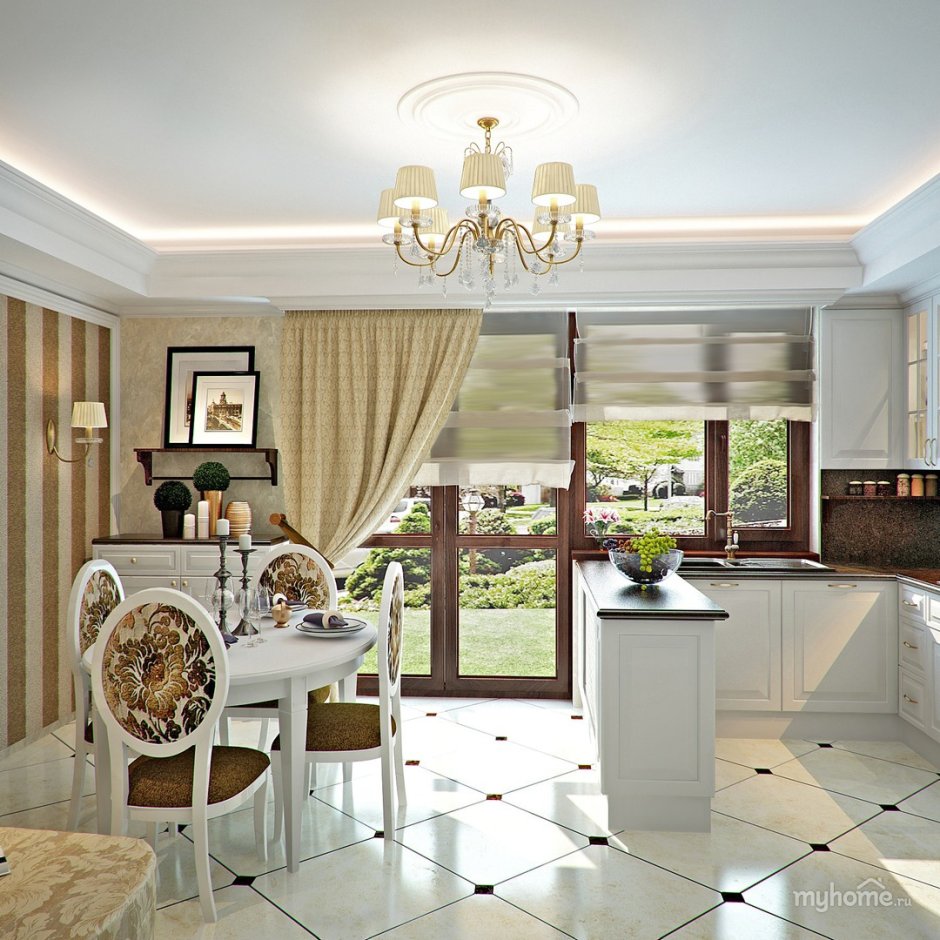 Кухня-гостиная с выходом натерраск