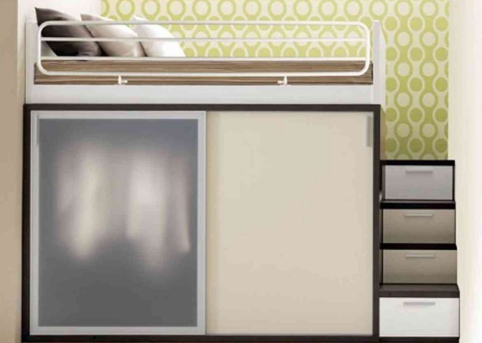 Кровать со шкафом внизу