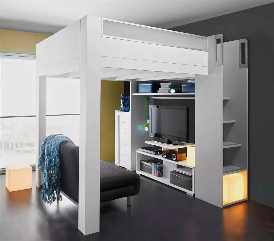 Стильная кровать чердак