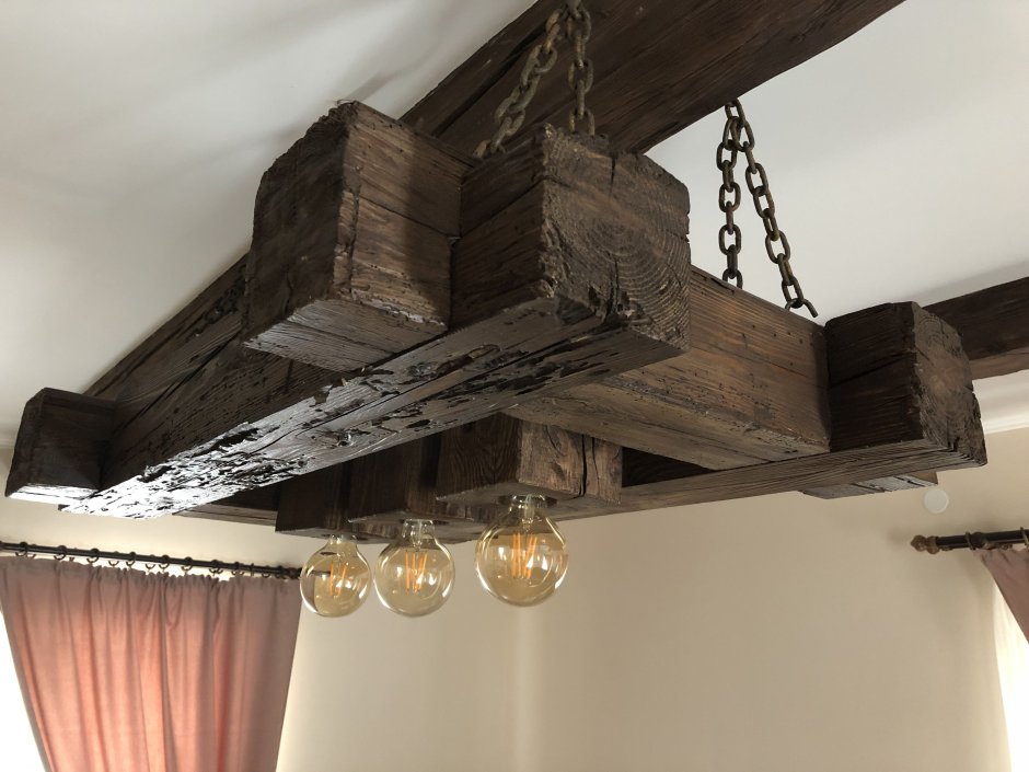Светильники из дерева под старину