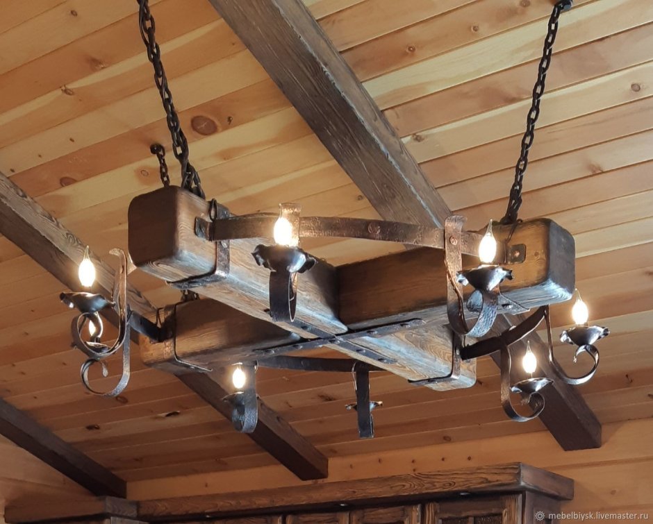 Деревянные люстры под старину