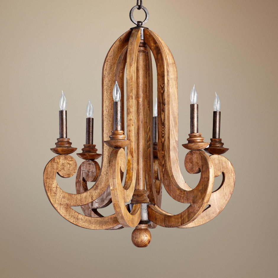 Деревянная люстра