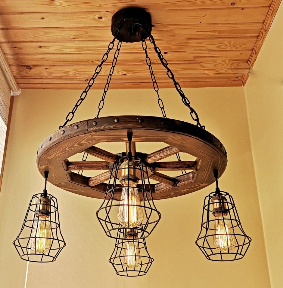 Люстра колесо Кантри Люсоль