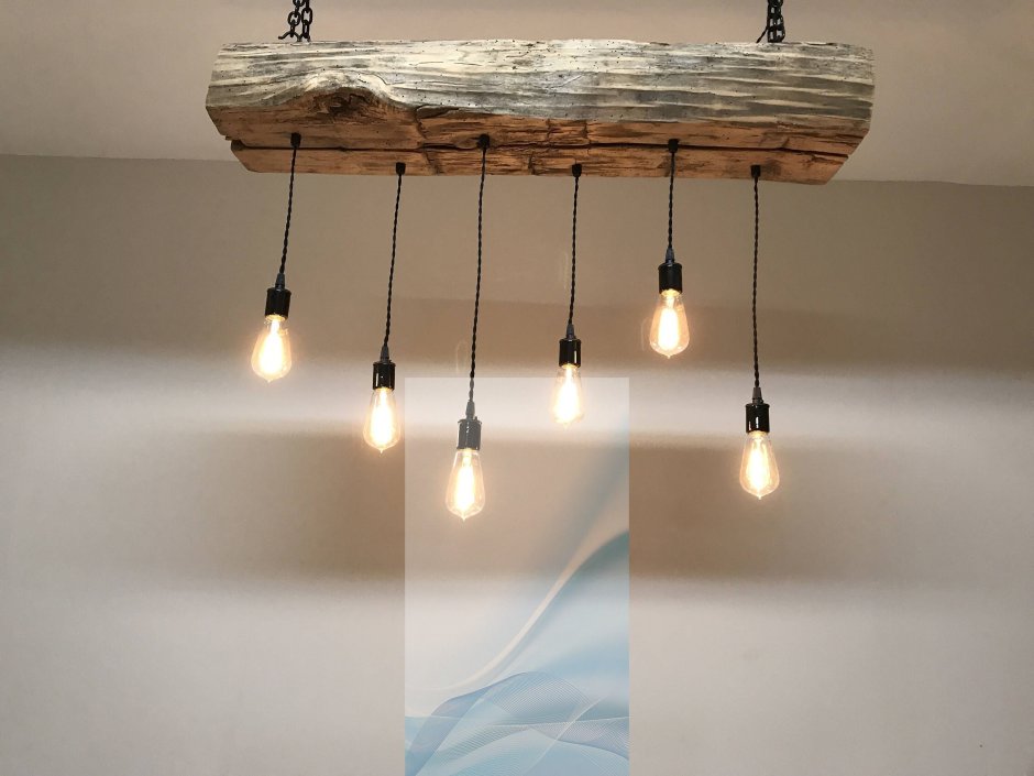 Люстра из бревна