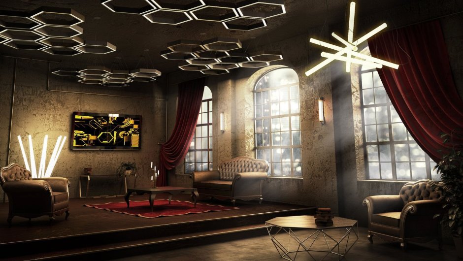 Интерьер в стиле Cyberpunk