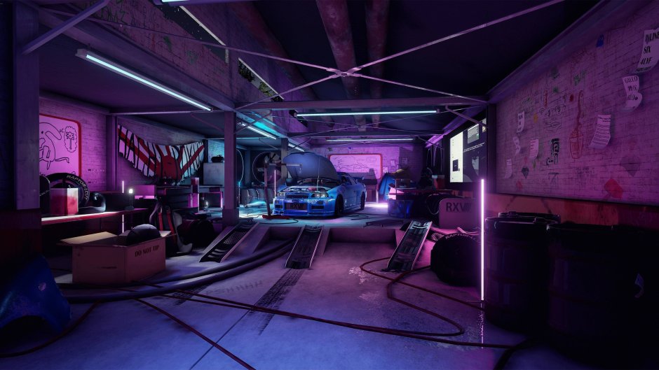 Комната в стиле киберпанк