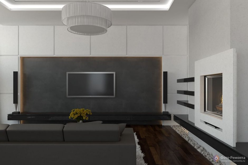 Кирпичная ниша под телевизор