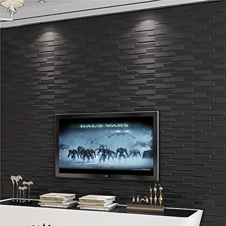 Стена с телевизором и 3 d панелями