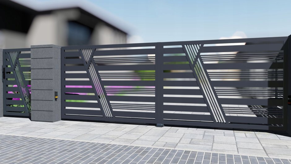 Въездные ворота Алютех