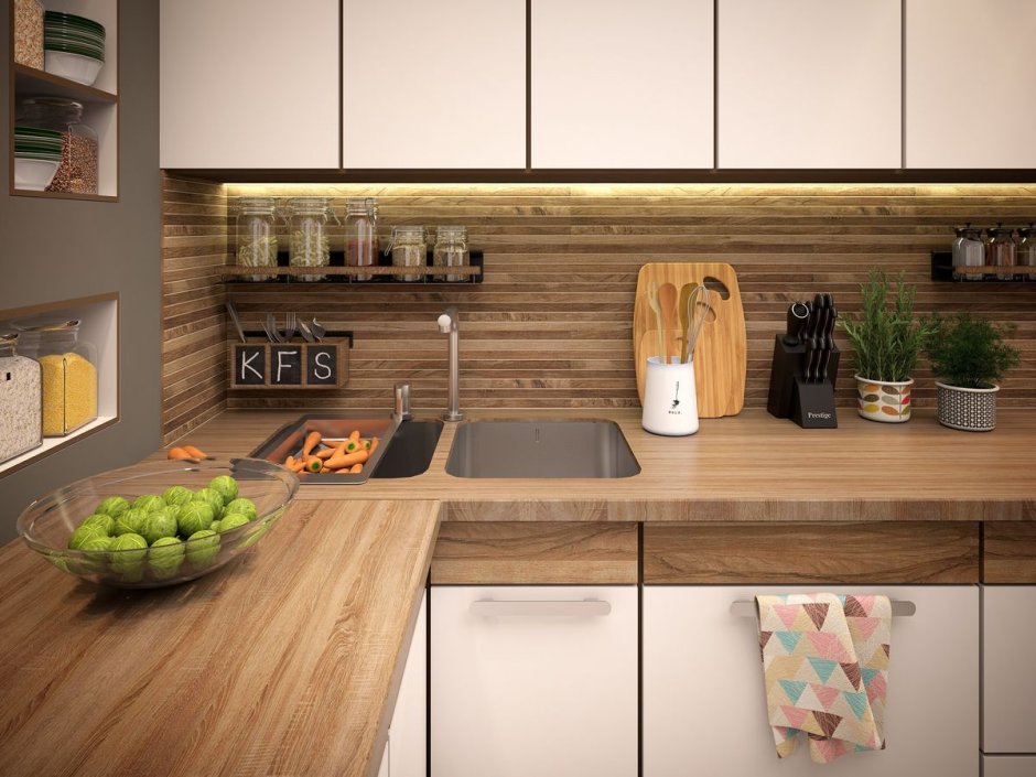 Столешница под дерево для кухни