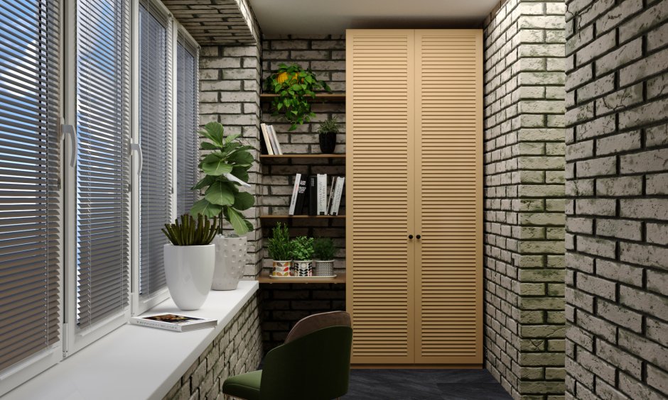 Жалюзийные двери на балконе