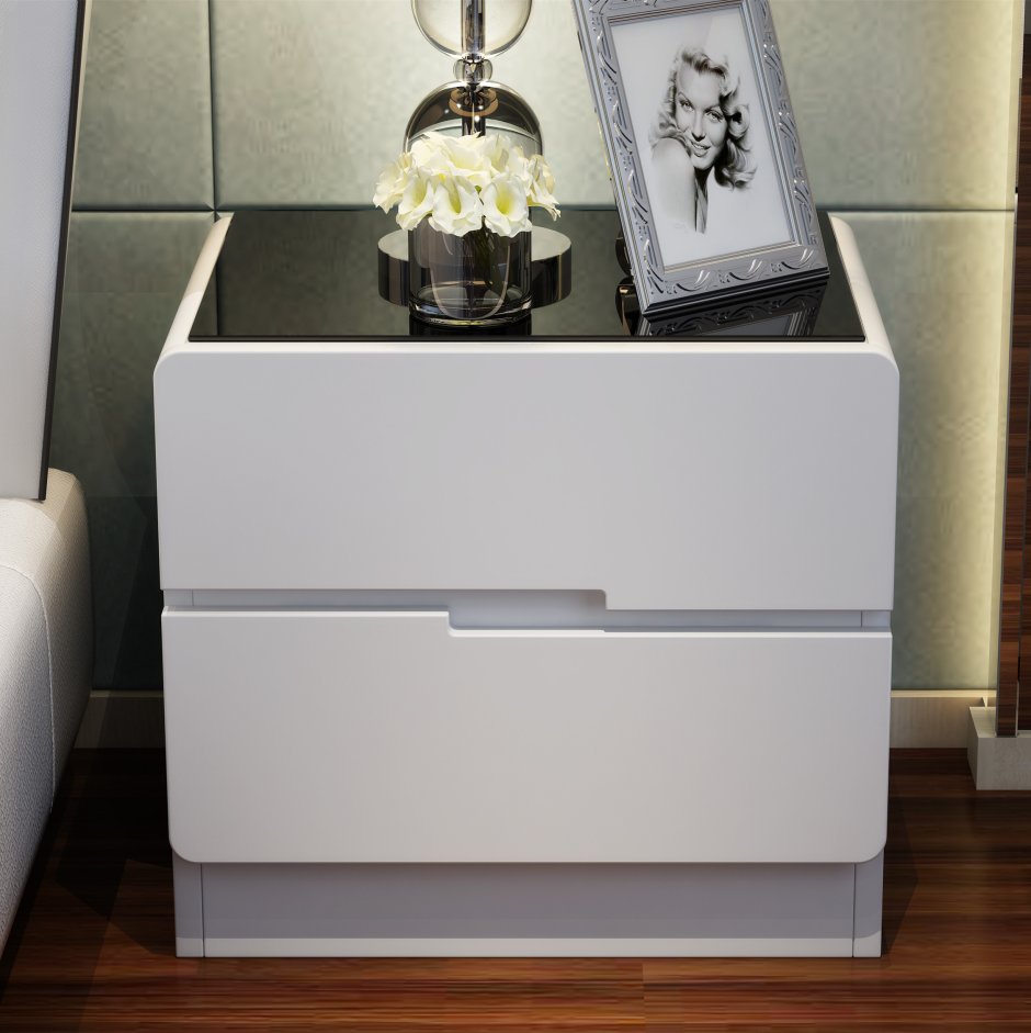 Тумба прикроватная Глэдис белая напольная