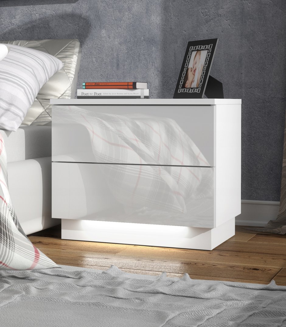 Тумба прикроватная este St011.2 глянец белый