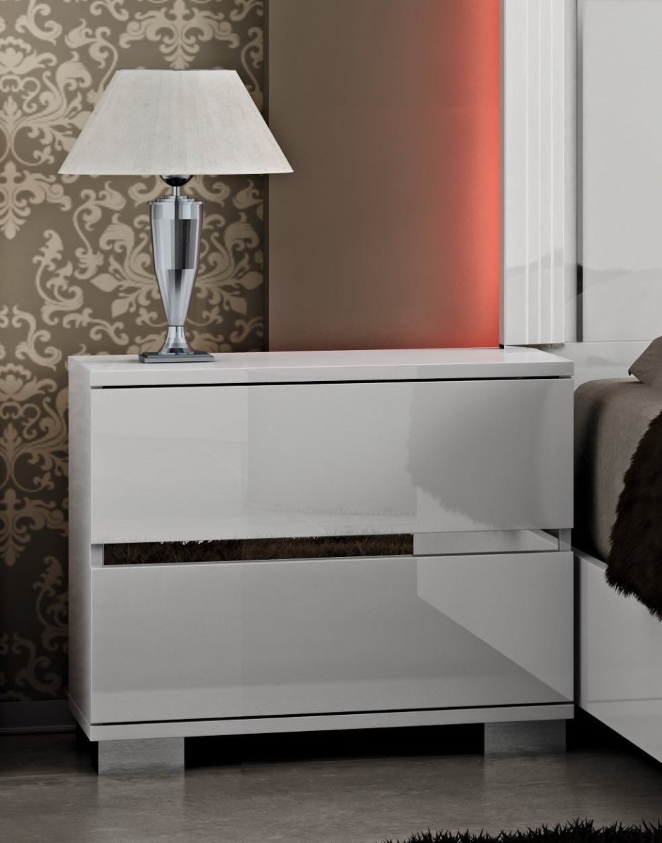 Тумба прикроватная Амели белый глянец