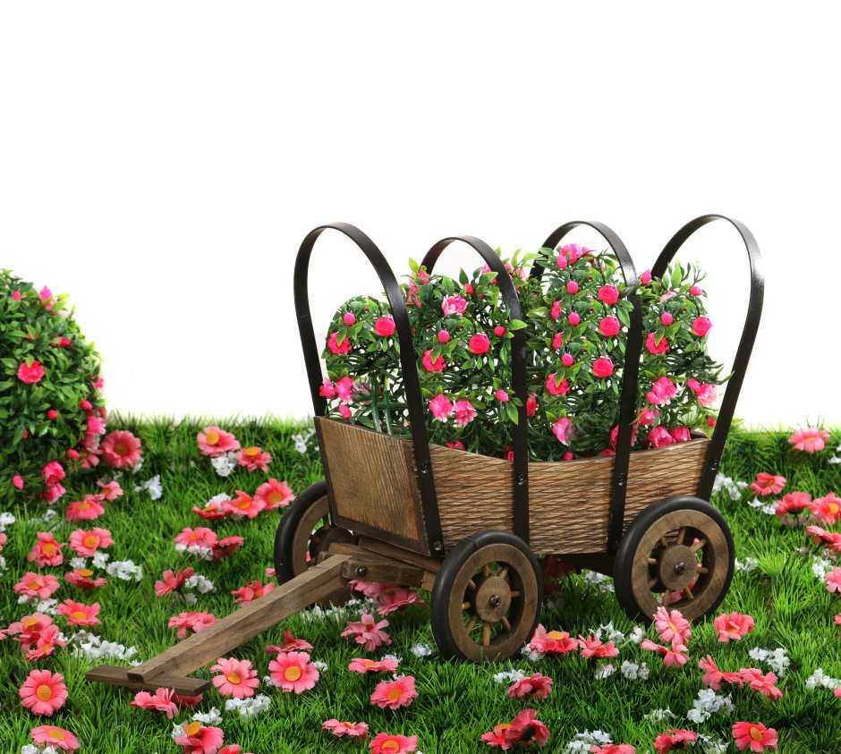 Клумба в виде корзины