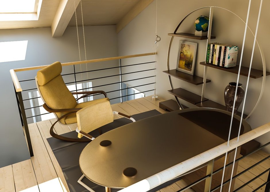 Антресоль с откидным люком снизу