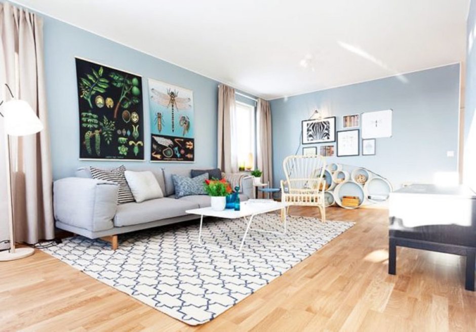 Светлая гостиная Сканди