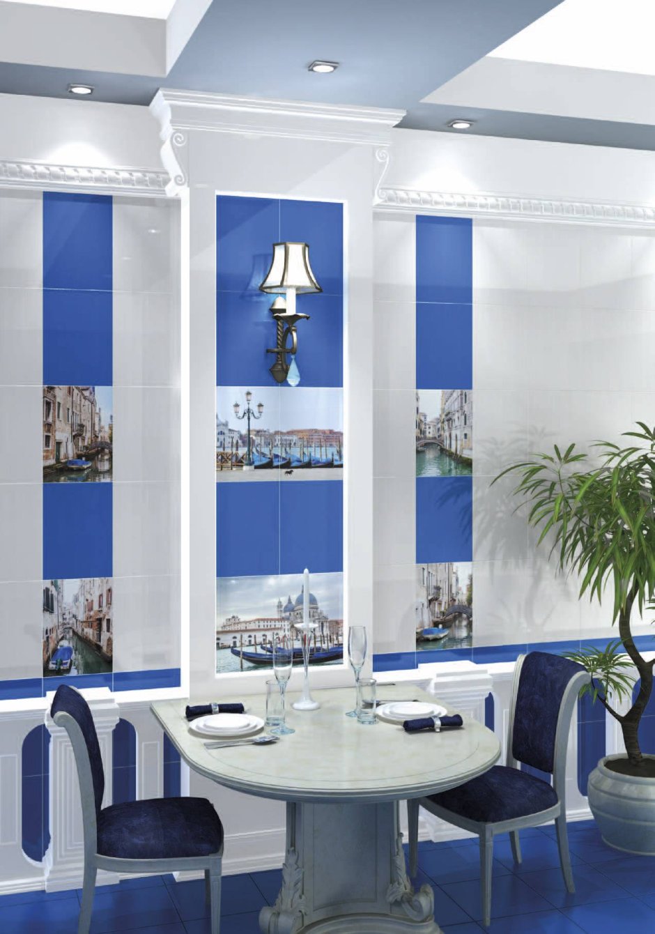 Плитка Азалия Березакерамика синяя