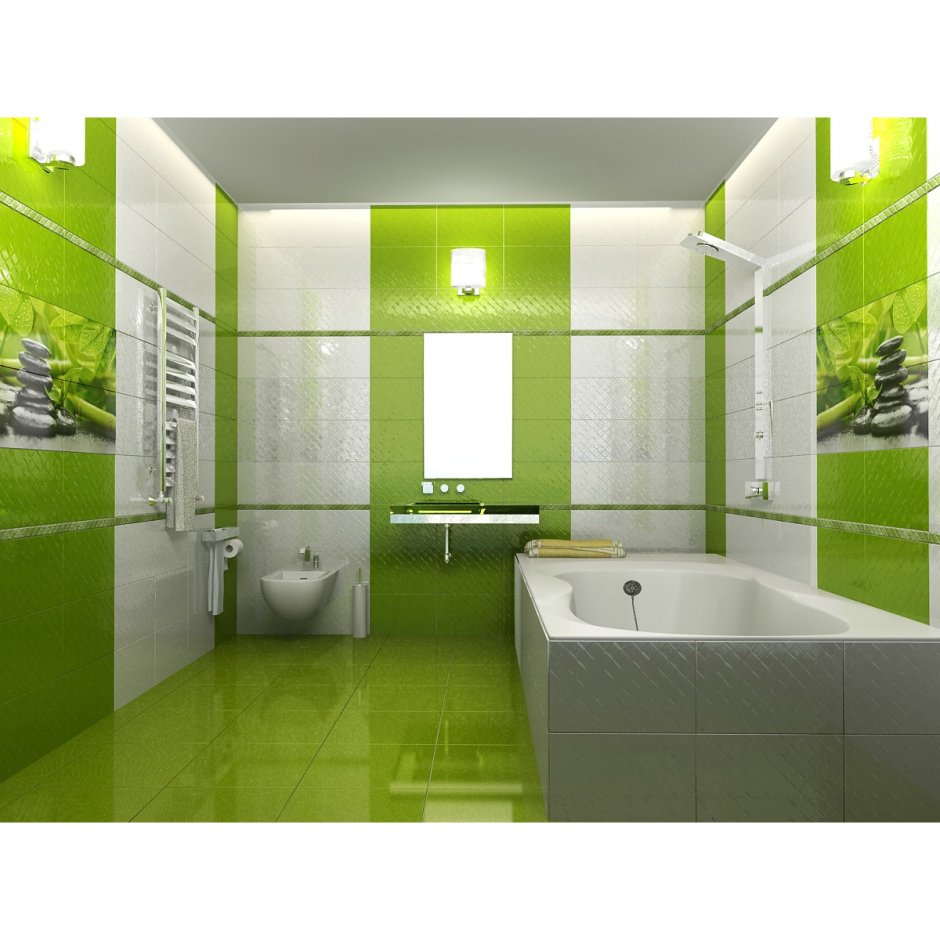 Плитка керамическая Golden Tile Рио зеленая низ 25х40см